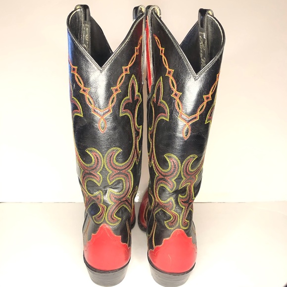 Thieves of Market Black and Red Cowboy Boots - Picture 4 of 8
